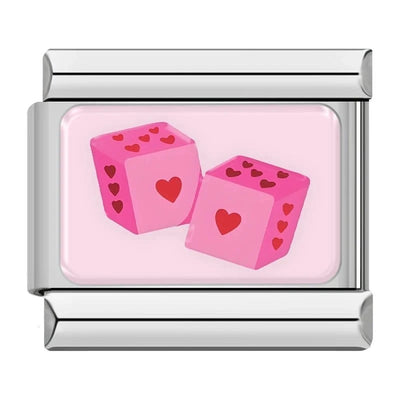Pink Heart Dice