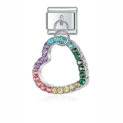 Rainbow Crystal Heart Dangle