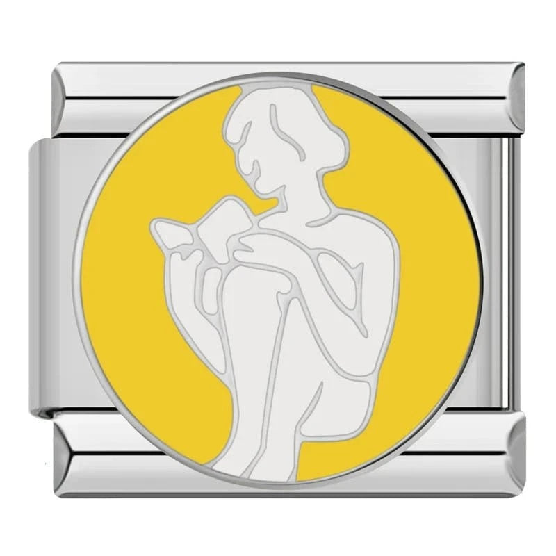 Reading Italian charm link, 9mm stainless steel module