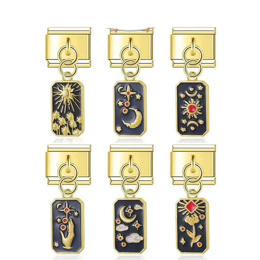 Rectangular Tarot Starry Sky - Cacilia Sauer - Italian Charm Bracelet - custom jewelry - vintage jewelry - charms and pendants