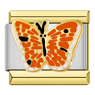Orange Butterfly on Gold