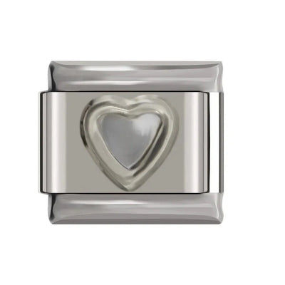 Silver Pearl Heart