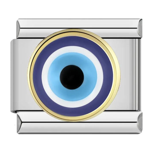 Silver Evil Eyes - Cacilia Sauer - Italian Charm Bracelet - custom jewelry - vintage jewelry - charms and pendants