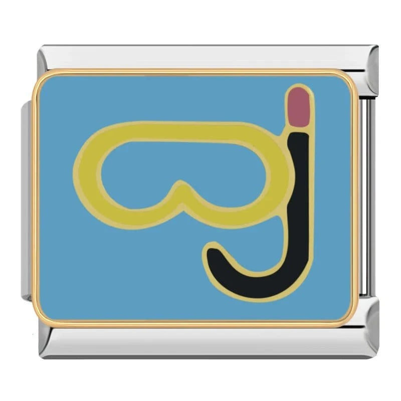 Snorkel Adventure Italian charm link, 9mm stainless steel module