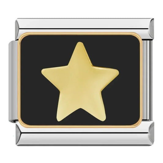 Star In Black - Cacilia Sauer - Italian Charm Bracelet - custom jewelry - vintage jewelry - charms and pendants