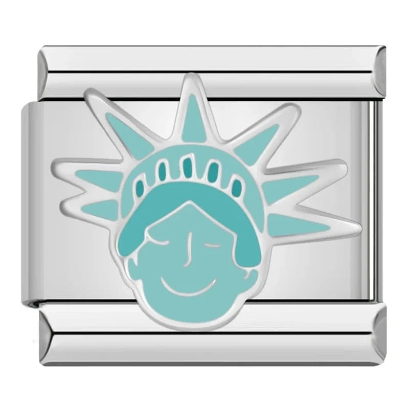 Lady Liberty Face Italian charm link — 9mm stainless steel module