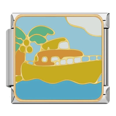 Yacht By Palm Tree