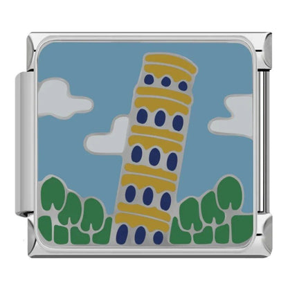 World Landmarks - Cacilia Sauer - Italian Charm Bracelet - custom jewelry - vintage jewelry - charms and pendants