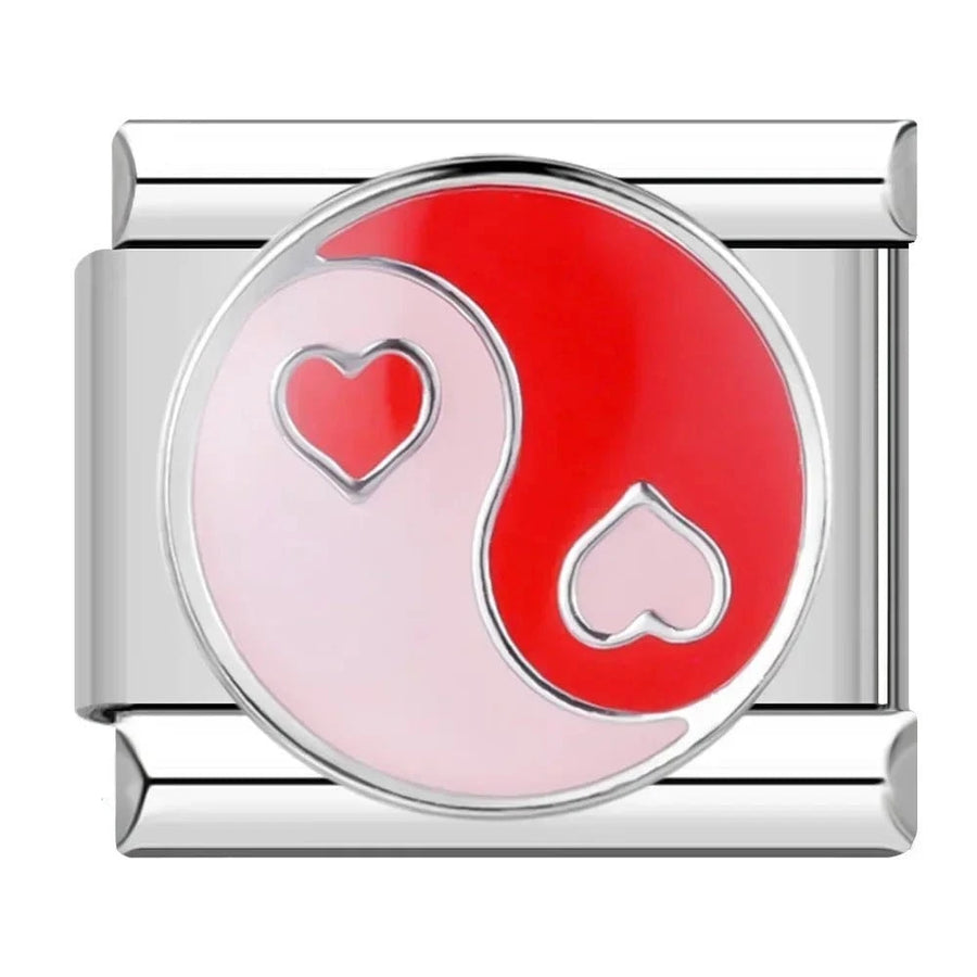 Red Yin Yang Hearts